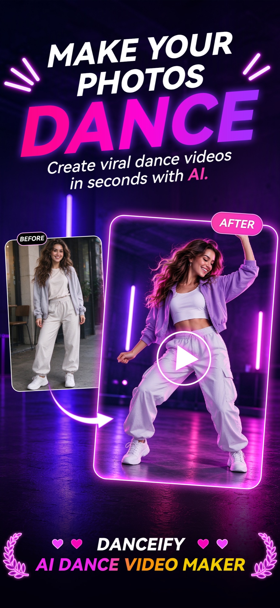 Make your photos dance. Create viral dance videos in seconds with AI.